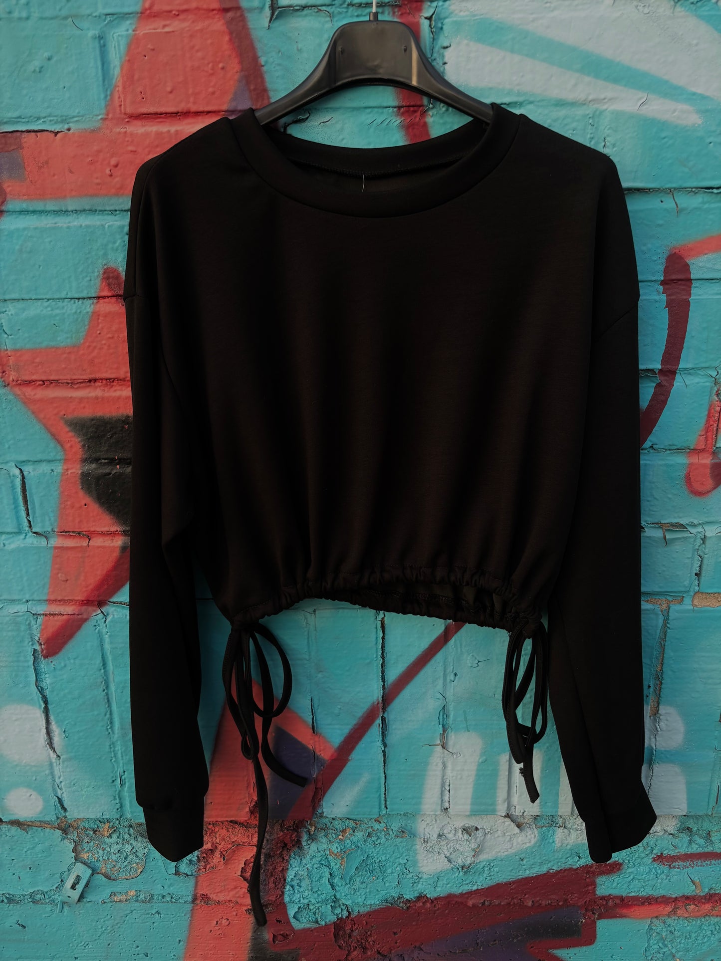 FELPA CROP CON LACCI