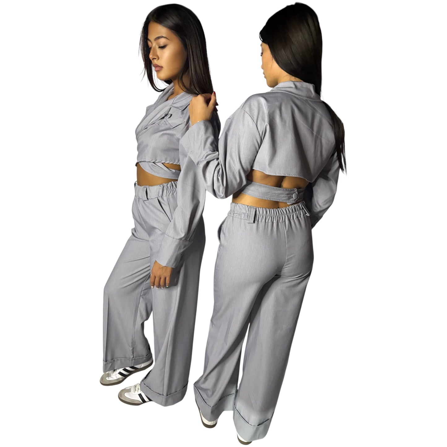 TAILLEUR GREY INTRECCIO