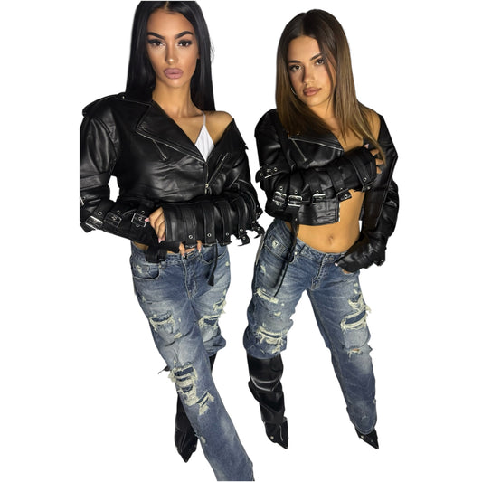 JEANS EFFETTO STRAPPATO