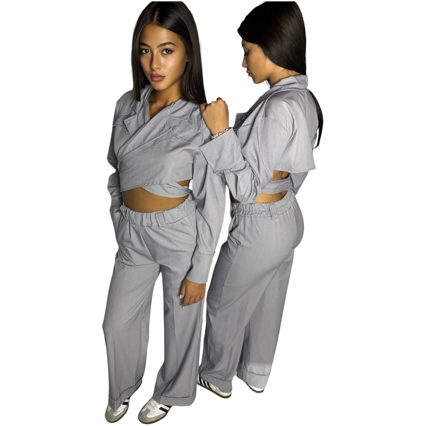 TAILLEUR GREY INTRECCIO